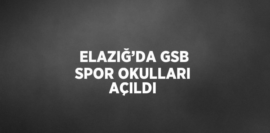 ELAZIĞ’DA GSB SPOR OKULLARI AÇILDI