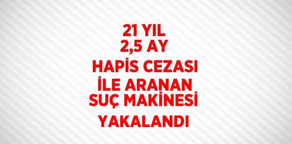 21 YIL 2,5 AY HAPİS CEZASI İLE ARANAN SUÇ MAKİNESİ YAKALANDI