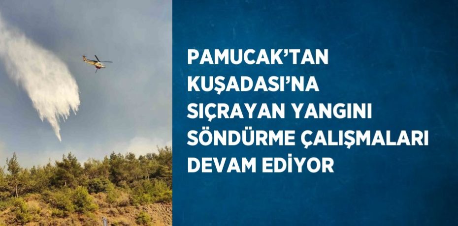 PAMUCAK’TAN KUŞADASI’NA SIÇRAYAN YANGINI SÖNDÜRME ÇALIŞMALARI DEVAM EDİYOR