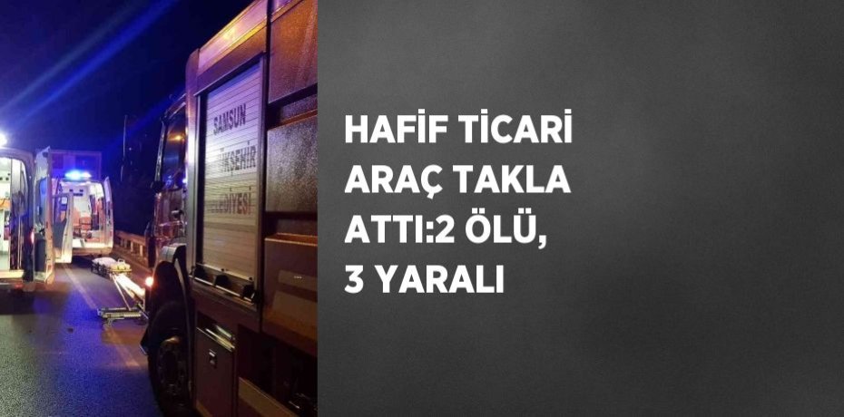 HAFİF TİCARİ ARAÇ TAKLA ATTI:2 ÖLÜ, 3 YARALI