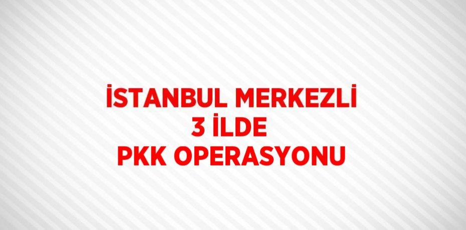 İSTANBUL MERKEZLİ 3 İLDE PKK OPERASYONU