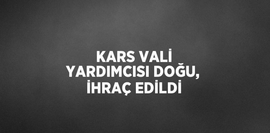 KARS VALİ YARDIMCISI DOĞU, İHRAÇ EDİLDİ