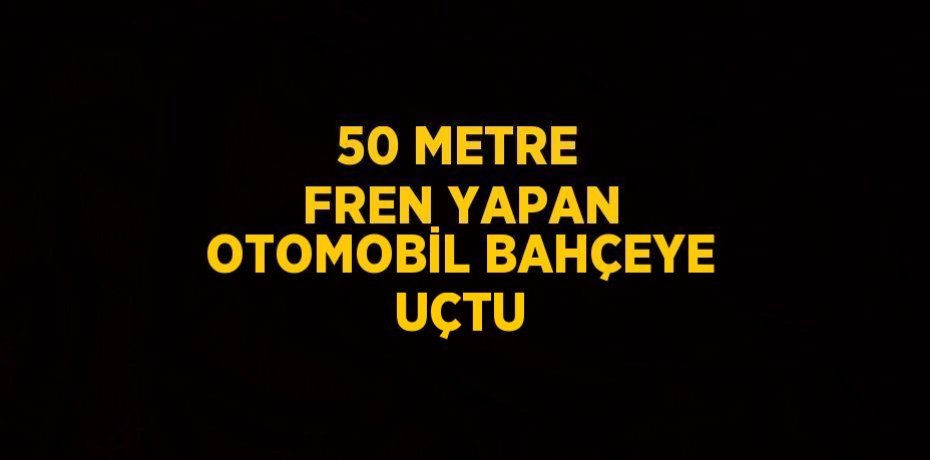 50 METRE FREN YAPAN OTOMOBİL BAHÇEYE UÇTU