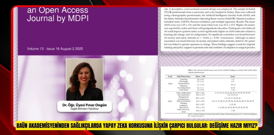 BAÜN AKADEMİSYENİNDEN SAĞLIKÇILARDA YAPAY ZEKA KORKUSUNA İLİŞKİN ÇARPICI BULGULAR: DEĞİŞİME HAZIR MIYIZ?