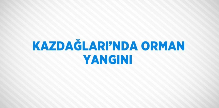KAZDAĞLARI’NDA ORMAN YANGINI