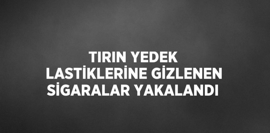 TIRIN YEDEK LASTİKLERİNE GİZLENEN SİGARALAR YAKALANDI