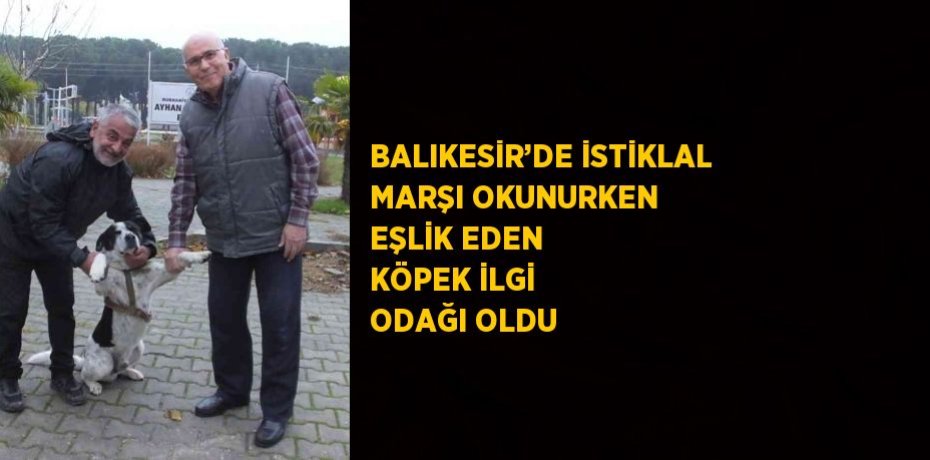 BALIKESİR’DE İSTİKLAL MARŞI OKUNURKEN EŞLİK EDEN KÖPEK İLGİ ODAĞI OLDU
