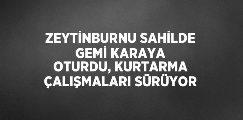 ZEYTİNBURNU SAHİLDE GEMİ KARAYA OTURDU, KURTARMA ÇALIŞMALARI SÜRÜYOR