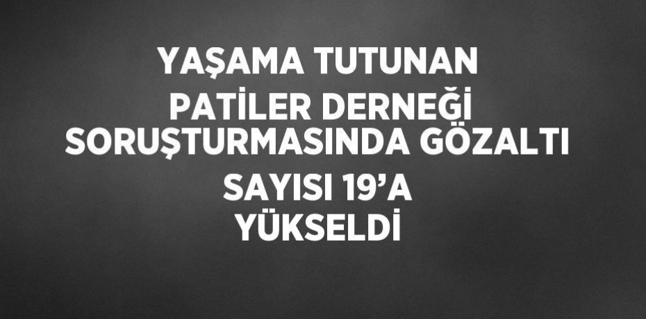 YAŞAMA TUTUNAN PATİLER DERNEĞİ SORUŞTURMASINDA GÖZALTI SAYISI 19’A YÜKSELDİ