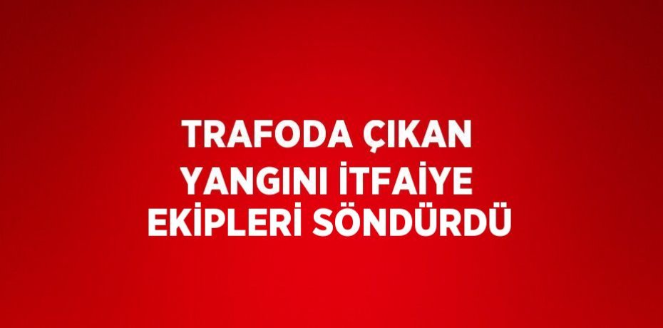TRAFODA ÇIKAN YANGINI İTFAİYE EKİPLERİ SÖNDÜRDÜ
