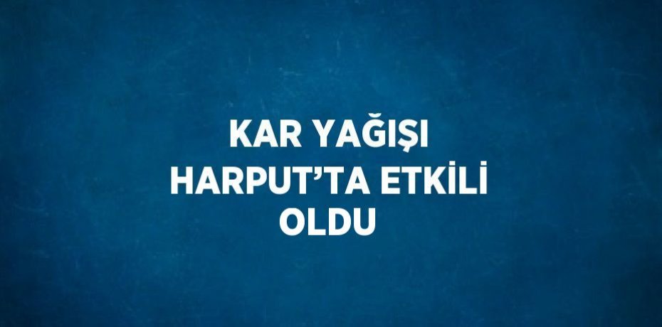 KAR YAĞIŞI HARPUT’TA ETKİLİ OLDU