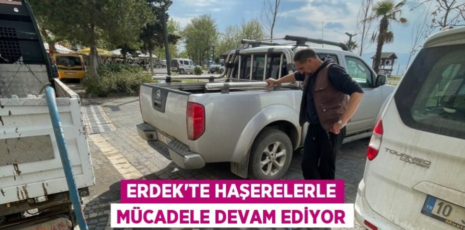 Erdek'te haşerelerle mücadele devam ediyor