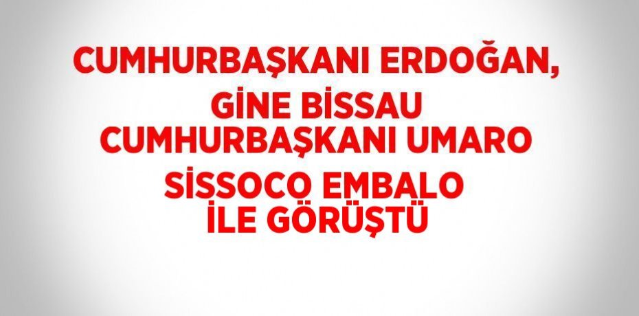 CUMHURBAŞKANI ERDOĞAN, GİNE BİSSAU CUMHURBAŞKANI UMARO SİSSOCO EMBALO İLE GÖRÜŞTÜ