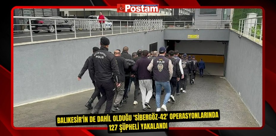 Balıkesir'in de dahil olduğu 'Sibergöz-42' operasyonlarında 127 şüpheli yakalandı