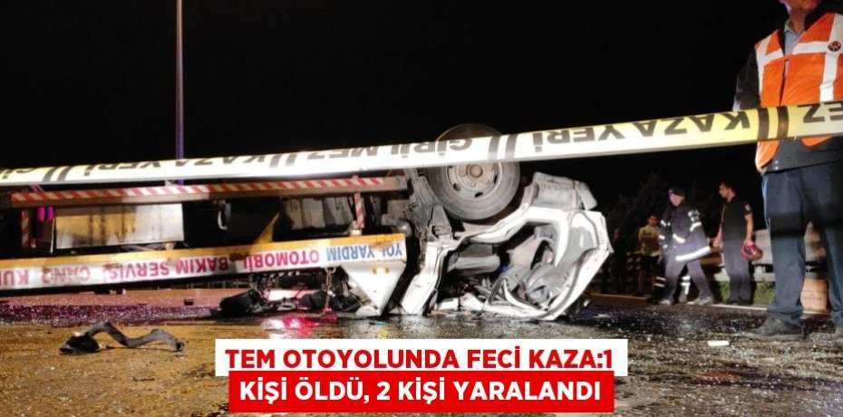 TEM OTOYOLUNDA FECİ KAZA:1 KİŞİ ÖLDÜ, 2 KİŞİ YARALANDI