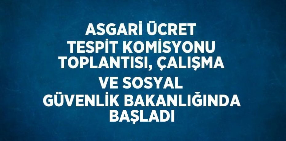 ASGARİ ÜCRET TESPİT KOMİSYONU TOPLANTISI, ÇALIŞMA VE SOSYAL GÜVENLİK BAKANLIĞINDA BAŞLADI
