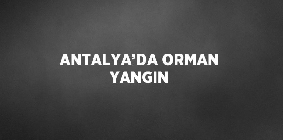 ANTALYA’DA ORMAN YANGIN