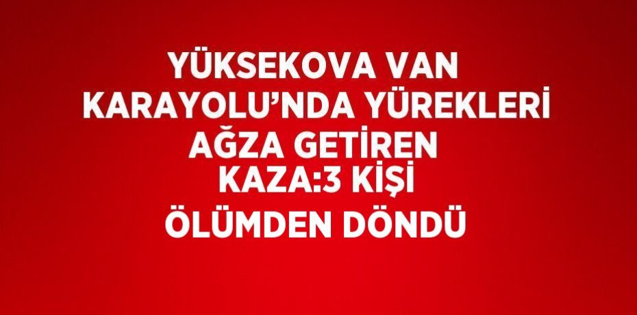 YÜKSEKOVA VAN KARAYOLU’NDA YÜREKLERİ AĞZA GETİREN KAZA:3 KİŞİ ÖLÜMDEN DÖNDÜ