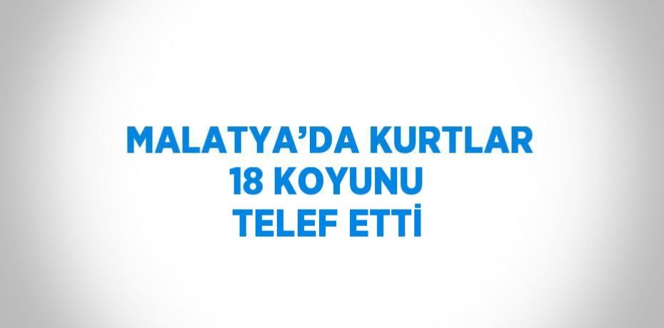 MALATYA’DA KURTLAR 18 KOYUNU TELEF ETTİ