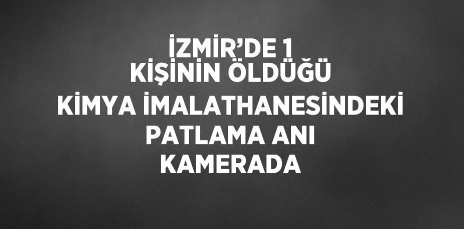 İZMİR’DE 1 KİŞİNİN ÖLDÜĞÜ KİMYA İMALATHANESİNDEKİ PATLAMA ANI KAMERADA