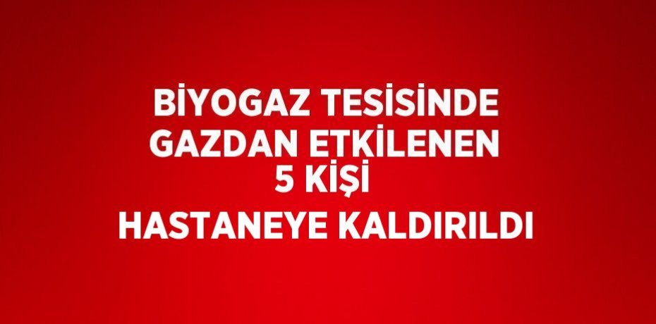 BİYOGAZ TESİSİNDE GAZDAN ETKİLENEN 5 KİŞİ HASTANEYE KALDIRILDI