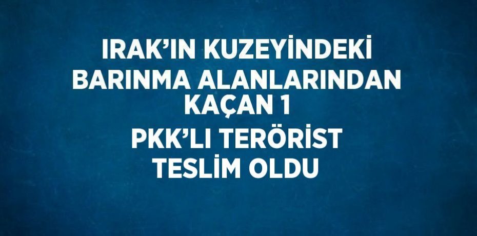 IRAK’IN KUZEYİNDEKİ BARINMA ALANLARINDAN KAÇAN 1 PKK’LI TERÖRİST TESLİM OLDU