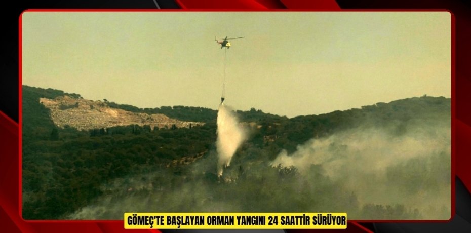 Gömeç'te başlayan orman yangını 24 saattir sürüyor  