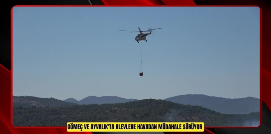 Gömeç ve Ayvalık'ta alevlere havadan müdahale sürüyor  