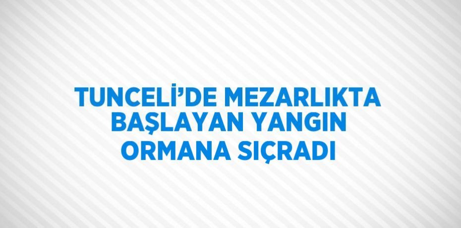 TUNCELİ’DE MEZARLIKTA BAŞLAYAN YANGIN ORMANA SIÇRADI