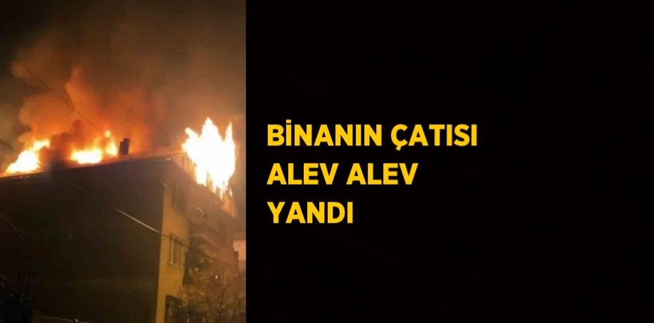 BİNANIN ÇATISI ALEV ALEV YANDI