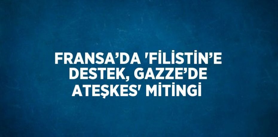 FRANSA’DA 'FİLİSTİN’E DESTEK, GAZZE’DE ATEŞKES' MİTİNGİ