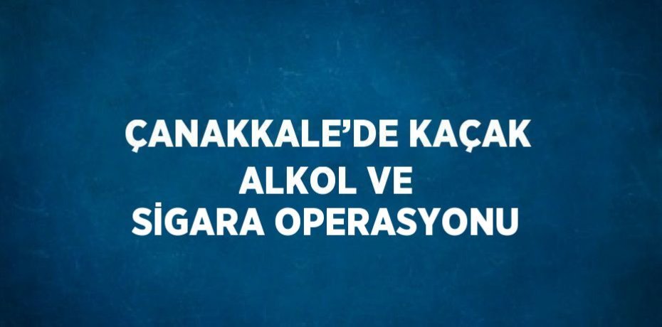 ÇANAKKALE’DE KAÇAK ALKOL VE SİGARA OPERASYONU