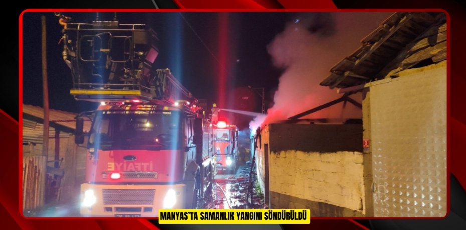 Manyas’ta samanlık yangını söndürüldü 