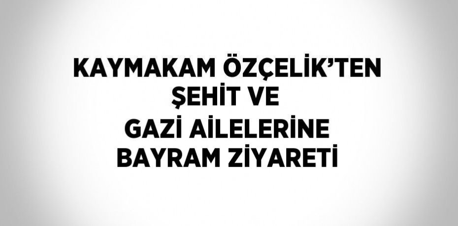 KAYMAKAM ÖZÇELİK’TEN ŞEHİT VE GAZİ AİLELERİNE BAYRAM ZİYARETİ