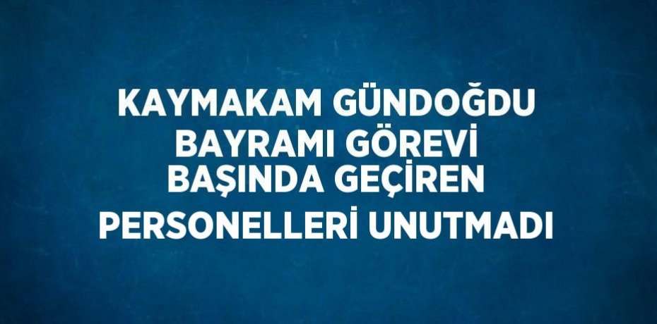 KAYMAKAM GÜNDOĞDU BAYRAMI GÖREVİ BAŞINDA GEÇİREN PERSONELLERİ UNUTMADI