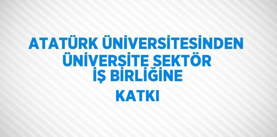 ATATÜRK ÜNİVERSİTESİNDEN ÜNİVERSİTE SEKTÖR İŞ BİRLİĞİNE KATKI