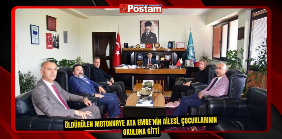 Öldürülen motokurye Ata Emre'nin ailesi, çocuklarının okuluna gitti