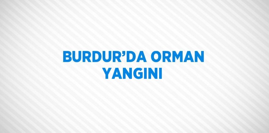 BURDUR’DA ORMAN YANGINI