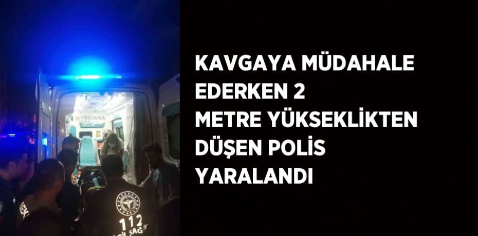 KAVGAYA MÜDAHALE EDERKEN 2 METRE YÜKSEKLİKTEN DÜŞEN POLİS YARALANDI