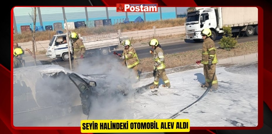 Seyir halindeki otomobil alev aldı  