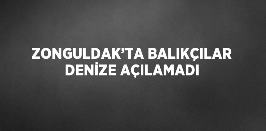 ZONGULDAK’TA BALIKÇILAR DENİZE AÇILAMADI