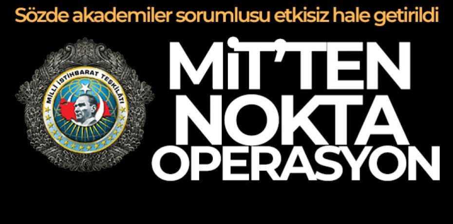 MİT'ten nokta operasyon!