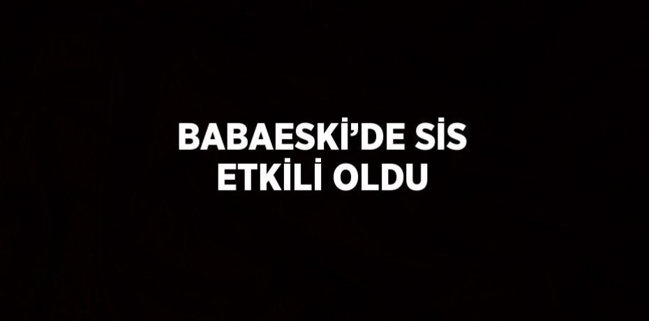 BABAESKİ’DE SİS ETKİLİ OLDU