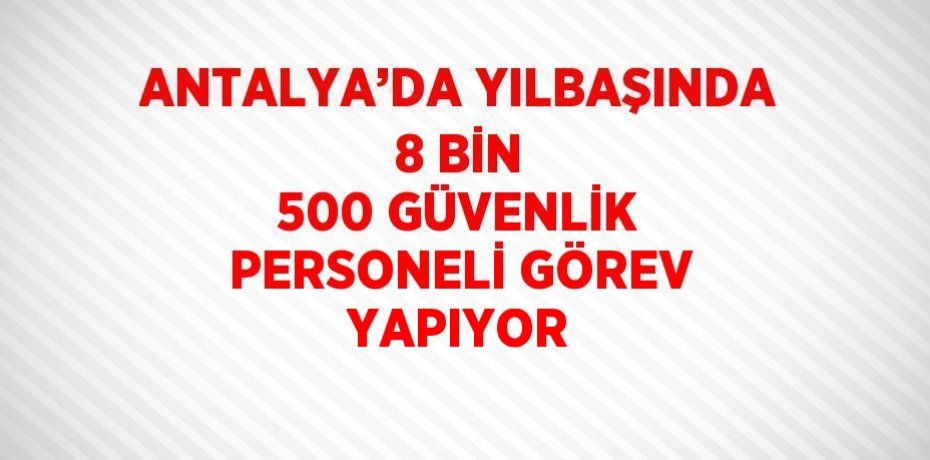 ANTALYA’DA YILBAŞINDA 8 BİN 500 GÜVENLİK PERSONELİ GÖREV YAPIYOR